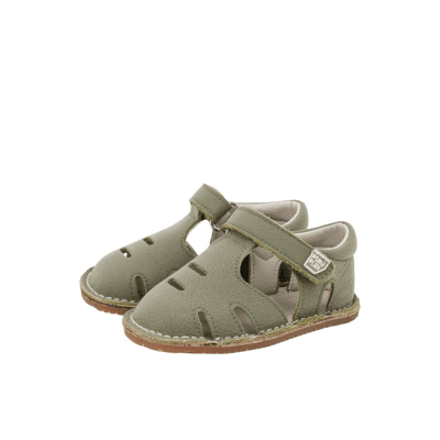 Sandalias Barefoot Piruflex Piel Davinci Moss Verde