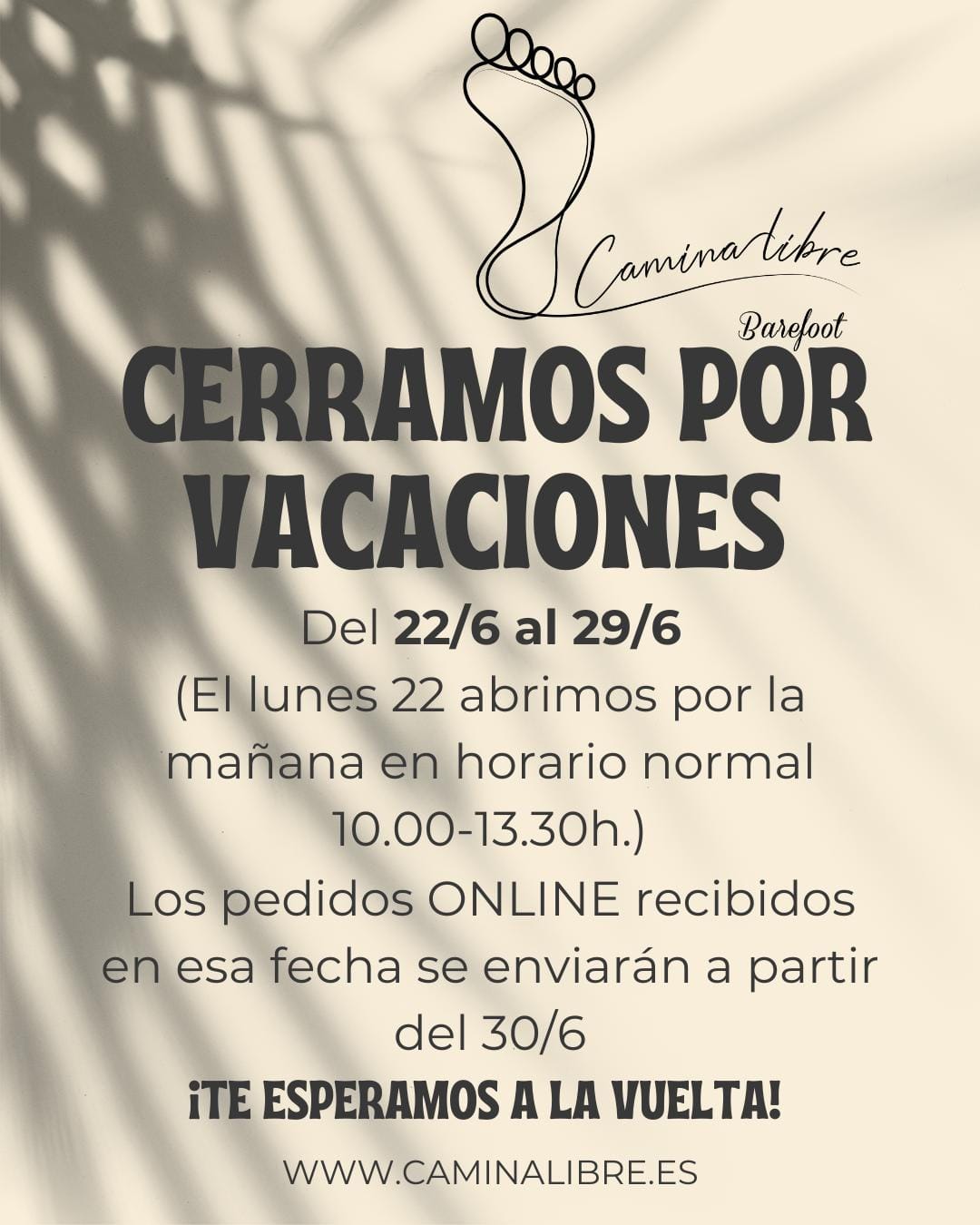 Anuncio Vacaciones