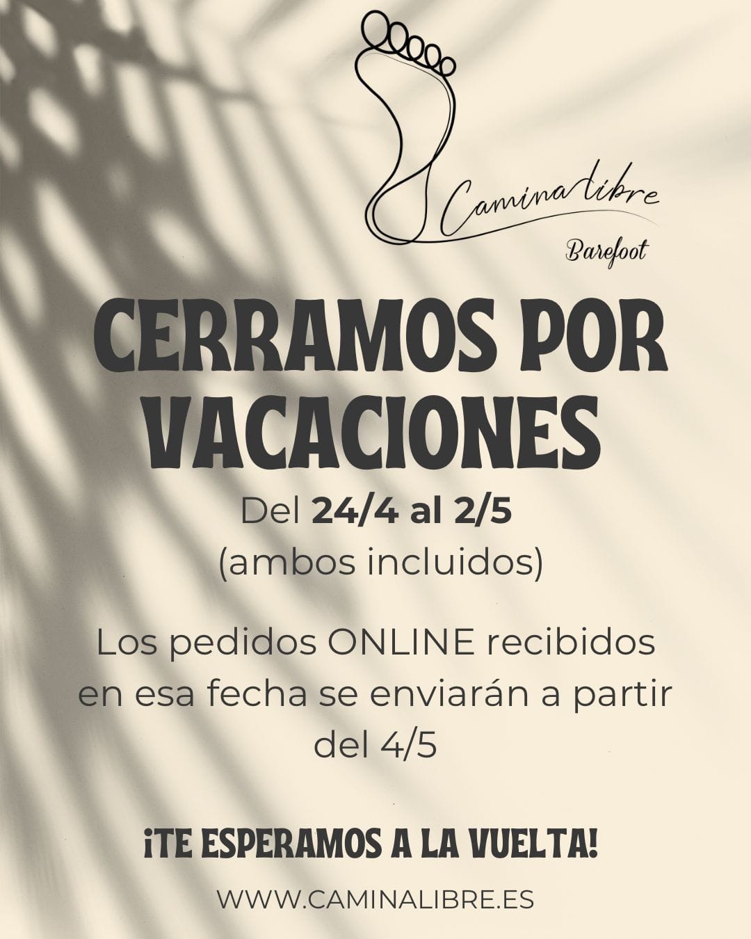 Cerrado por vacaciones