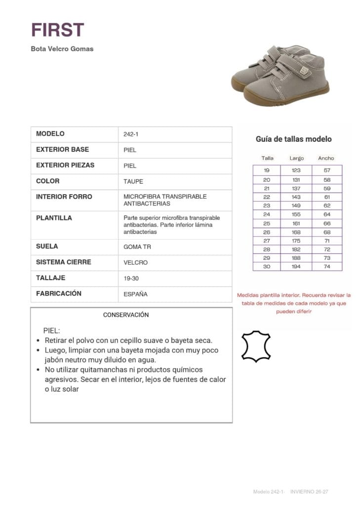 Botas Barefoot Piruflex Davinci Dune 242-1