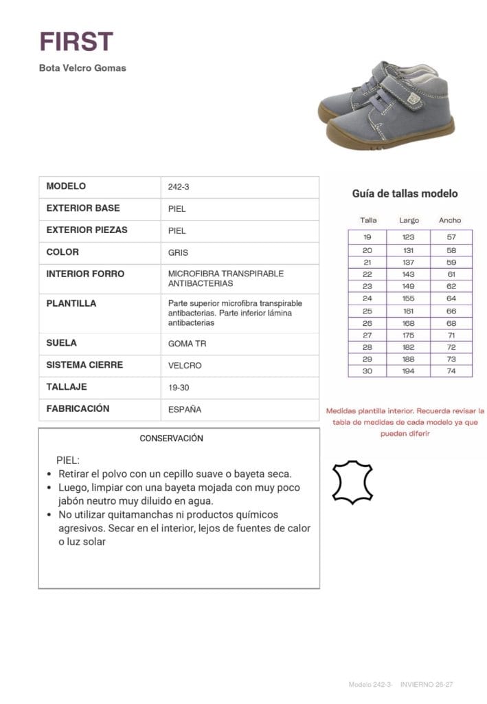 Botas Barefoot Piruflex Davinci Smoke 242-3