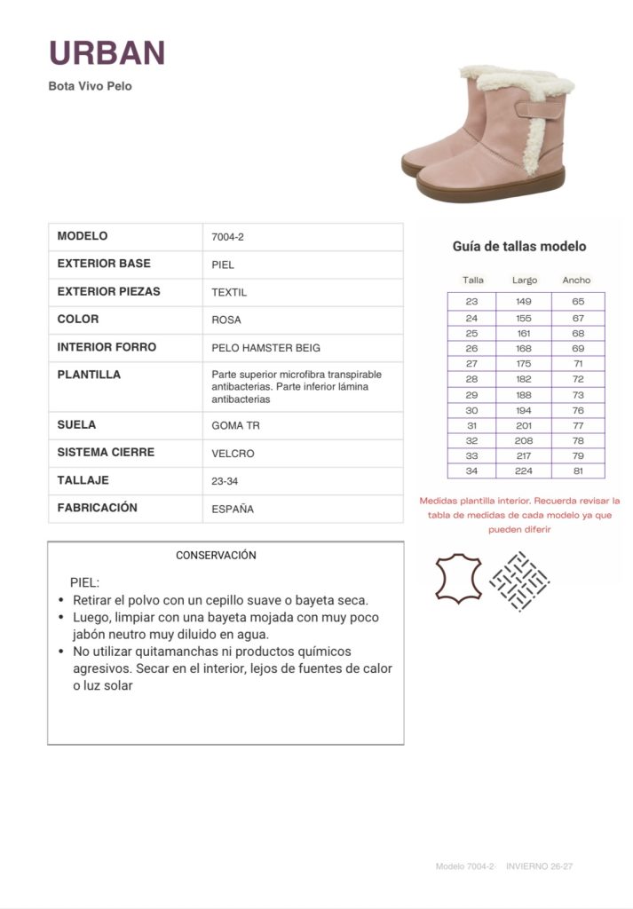 Botas Barefoot Piruflex Madison Rosa 7004-2